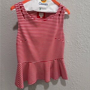 Anthropologie Striped Peplum Top